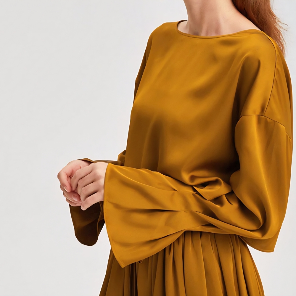 Nap Mustard Long Sleeve Blouse Top - Picture 2 of 6